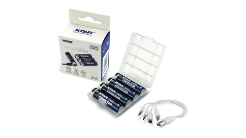 Akumulator Xtar R6 / AA 1,5V Li-ion 2450mAh z zabezpieczeniem z portem USB-C - 4 sztuki