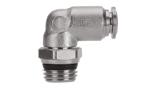 Adapter gwintowany typu kolanko gwint – rura RS PRO Adapter gwintowany kolankowy M5 męskie