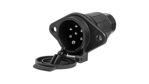 Gniazdo naczepowe typu N (czarne) 7-pin 24V plastikowe AMIO