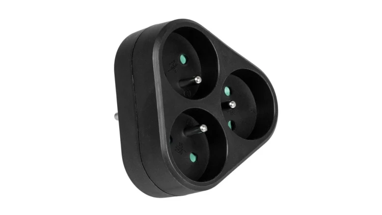 Rozgałęźnik sieciowy 3x 2P+0 3500W 230V czarny VA0133B VAYOX