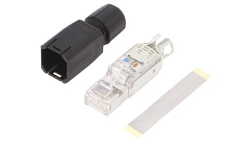 VS08RJ455QIP20BK Złącze RJ45, wtyk, il.pinów: 8, Kat: 5, złocony, 8p8c, 26AWG÷23AWG, IDC