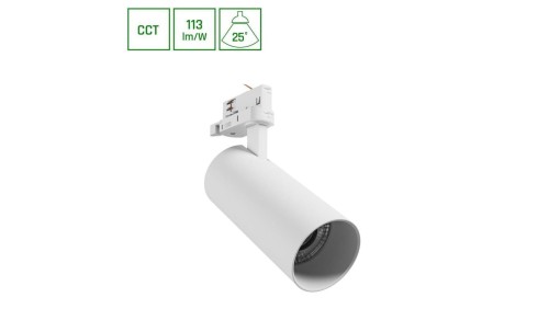 ANDROMEDA PRIME NA SZYNOPRZEWÓD 3F 3CCT 24W 230V 25st IP20 śr.76x177x228mm BIAŁY SPECTRUM