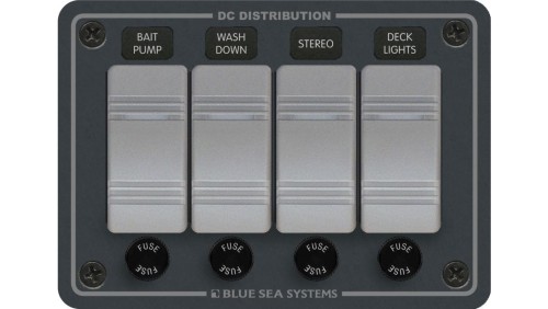 Panel wodoodporny Blue Sea Contura 12V DC, 4-pozycyjny