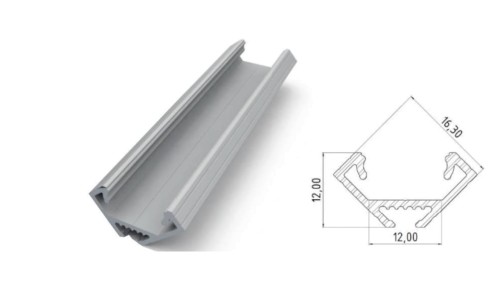 profil ALU kątowy 45st aluminiowy, dł 3000mm, max szer taśmy 12mm