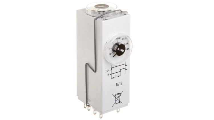 Przekaźnik czasowy 4P 6A 1sek-100h 12V DC, opóźnione załączenie T-R4E-2014-23-1012 854940 /100szt./