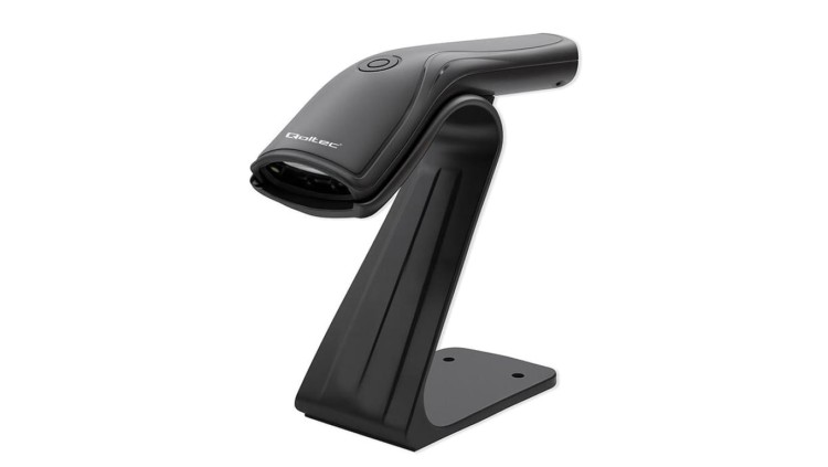 Qoltec Skaner czytnik kodów kreskowych + stojak na skaner 1D USB