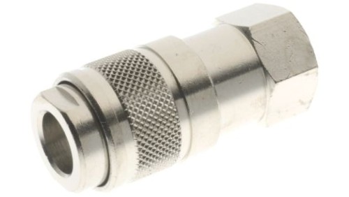 Adapter gwintowany prosty gwint – rura BSP 1/4 żeńskie BSP 1/4 żeńskie RS PRO Złączka prosta 1/4 in BSP Female