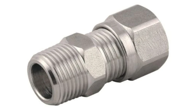 Adapter gwintowany prosty gwint – rura Żeńska BSP 1/4 BSP Wciskane 8 mm RS PRO Złączka prosta 1/4 BSP Male
