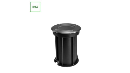 LUKKA CONNECT GU10 250V IP67 fi108x140 SZARY OKRĄGŁA gruntowa, najazdowa, przelotowa