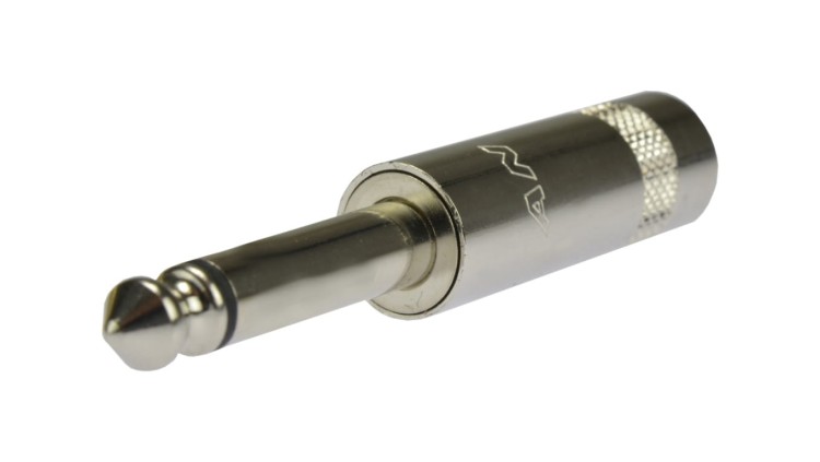 REAN Wtyk instrumentalny Jack 6,3mm Mono na kabel do 8,0mm niklowany NYS224L