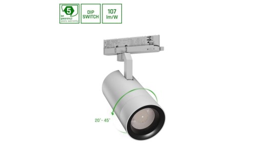 PAVA 2 NA SZYNOPRZEWÓD 3F 19-42W NW 230V 20-45ST IP20 RA90 BIAŁY 5 LAT GW. Z REG. MOCY