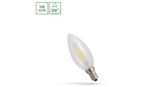 LED ŚWIECOWA E-14 230V 5.5W COG NW CLEAR SPECTRUM