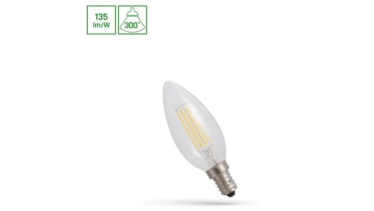 LED ŚWIECOWA E-14 230V 5.5W COG NW CLEAR SPECTRUM