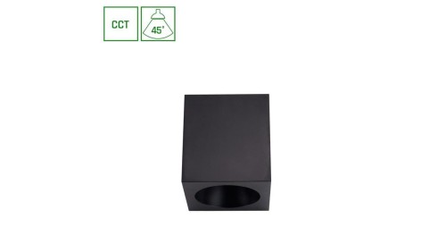 CHLOE COMPLETE NATYNKOWA 7W CCT 230V 45ST IP20 UGR19 90x90X100MM CZARNY KWADRATOWA