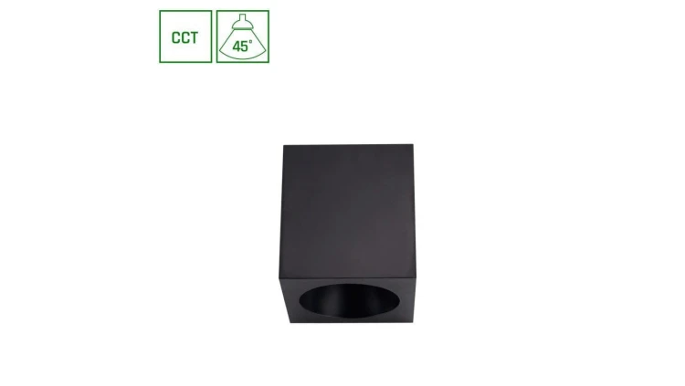 CHLOE COMPLETE NATYNKOWA 7W CCT 230V 45ST IP20 UGR19 90x90X100MM CZARNY KWADRATOWA