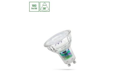 LED GU10 230V 2.5W SMD A-CLASS WW z soczewką szklana 38st SPECTRUM
