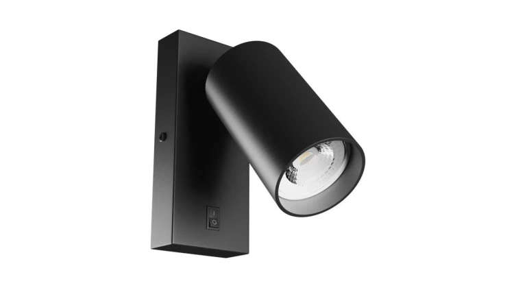 SQUALLA VARIOSA SWITCH GU10 KINKIET 230V IP20 55x100MM CZARNY OKRĄGŁA