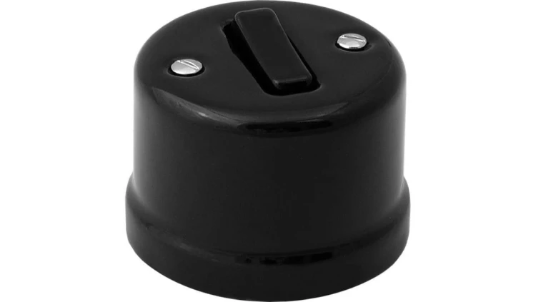 Łącznik dzwonkowy natynkowy Retro ceramic 10A-250V~, czarny