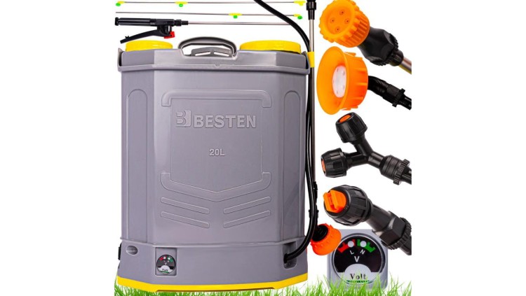 Opryskiwacz akumulatorowy plecakowy BESTEN BE-2876 12 V 20 L zestaw dysz
