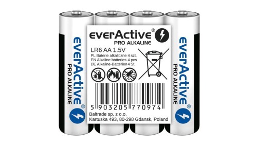 4 x baterie alkaliczne everActive Pro LR6 / AA (taca)