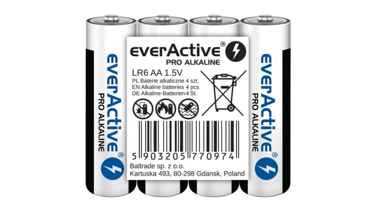 4 x baterie alkaliczne everActive Pro LR6 / AA (taca)