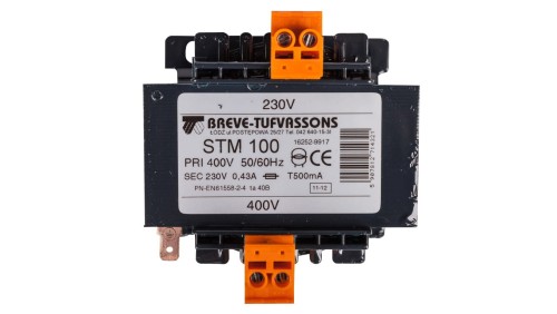 Transformator 1-fazowy separacyjny STM 100 400/230V 0,43A, Ta 40, 16252-9917