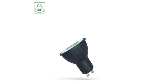 LED GU10 230V 6W SMD 38st NW z soczewką czarna SPECTRUM
