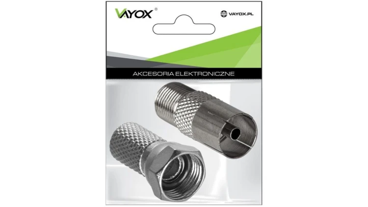 Zestaw złącze gniazdo F – gniazdo ant + wtyk F 6,8mm VA0094 Vayox