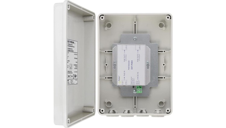 Extender PoE do 2 kamer IP o 100m EXT-POE4H w obudowie hermetycznej