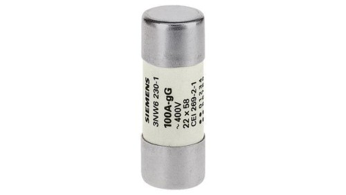 Wkładka bezpiecznikowa cylindryczna gG NFC 22x58mm 500V AC 100A bez wskaźnika 3NW6230-1