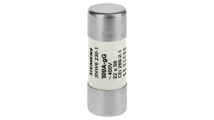 Wkładka bezpiecznikowa cylindryczna gG NFC 22x58mm 500V AC 100A bez wskaźnika 3NW6230-1
