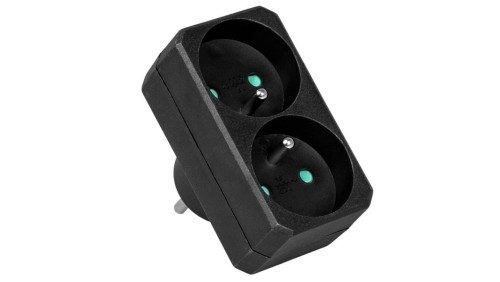 Rozgałęźnik sieciowy 2x 2P+0 3500W 230V czarny VA0131B VAYOX