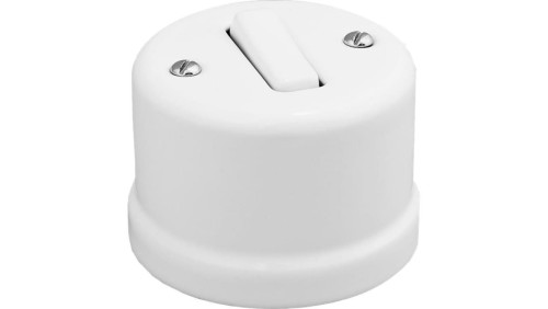 Łącznik schodowy natynkowy Retro ceramic 10A-250V~, biały