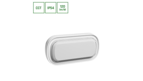 PASTILO 15W 3CCT 230V 120st IP54 IK10 266x137x47mm BIAŁY OWALNA