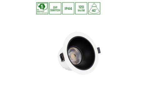 ORBITO DOWNLIGHT 6-20W NW 230V 40st IP44 Ra90 UGR19 139X85MM BIAŁY/CZAR.MAT okr. regulacja mocy 5 l
