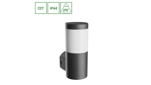 STELLA COLUMN WALL GU10 6W CCT 230V 270ST IP44 IK08 100X120X245MM CZARNY OKRĄGŁA ELEWACYJNA