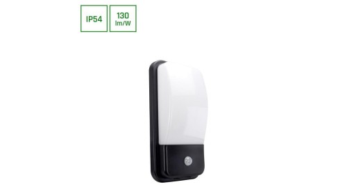 ENIGO LED PIR 20W NW 230V 180ST IP54 300x150x86MM BIAŁY/CZARNY PROSTOKĄTNA ELEWACYJNA