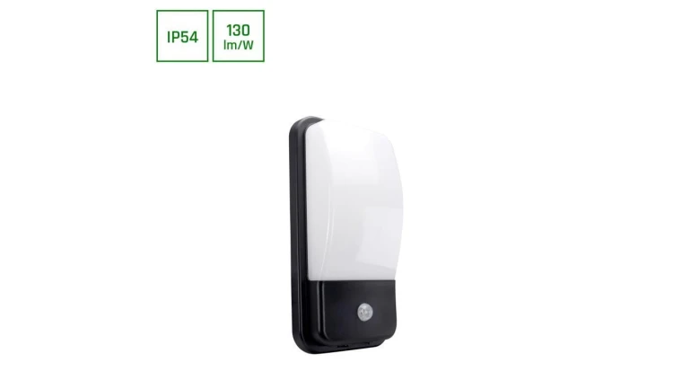 ENIGO LED PIR 20W NW 230V 180ST IP54 300x150x86MM BIAŁY/CZARNY PROSTOKĄTNA ELEWACYJNA