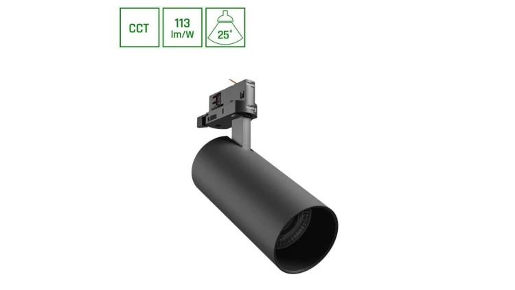 ANDROMEDA PRIME NA SZYNOPRZEWÓD 3F 3CCT 24W 230V 25st IP20 śr.76x177x228mm CZARNY SPECTRUM