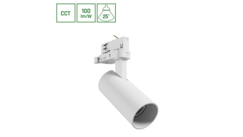 ANDROMEDA PRIME NA SZYNOPRZEWÓD 3F 3CCT 8W 230V 25st IP20 śr. 54x109x160mm BIAŁY SPECTRUM