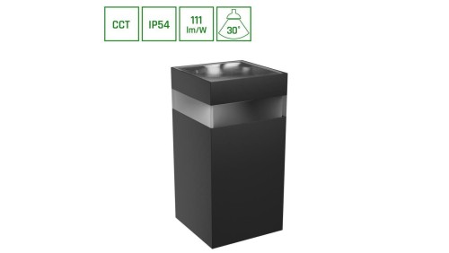 TORRE RING 9W CCT 230V IP54 99x78x156MM CZARNY KWADRATOWA ELEWACYJNA JEDNOKIERUNKOWE