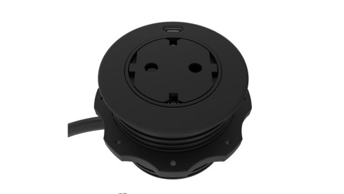 Gniazdo Solo, gniazdo Schuko F (DE) z gniazdem ładującym USB C, czarny, 82052726