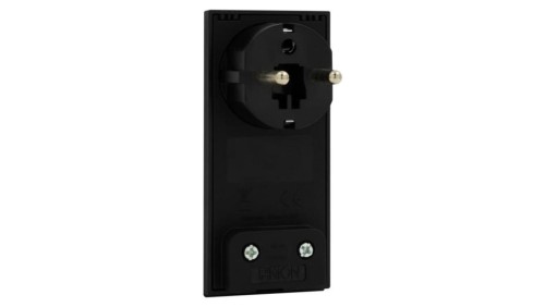 Wtyczka 230V kątowa płaska czarna Uni-schuko CLOCK