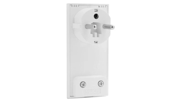 Wtyczka 230V kątowa płaska biała Uni-schuko CLOCK