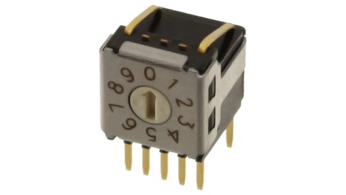 Zadajnik kodu DEC/BCD Poz 10 THT Rstyku max 100m 1,96Ncm A6KV-104RF