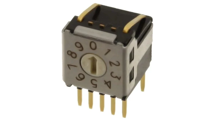 Zadajnik kodu DEC/BCD Poz 10 THT Rstyku max 100m 1,96Ncm A6KV-104RF