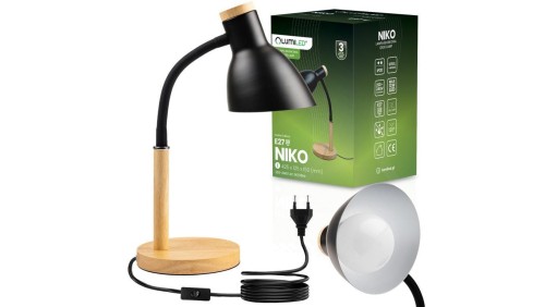 Lampka Biurkowa Szkolna Kreślarska Stołowa Dekoracyjna E27 NIKO Czarna Lumiled