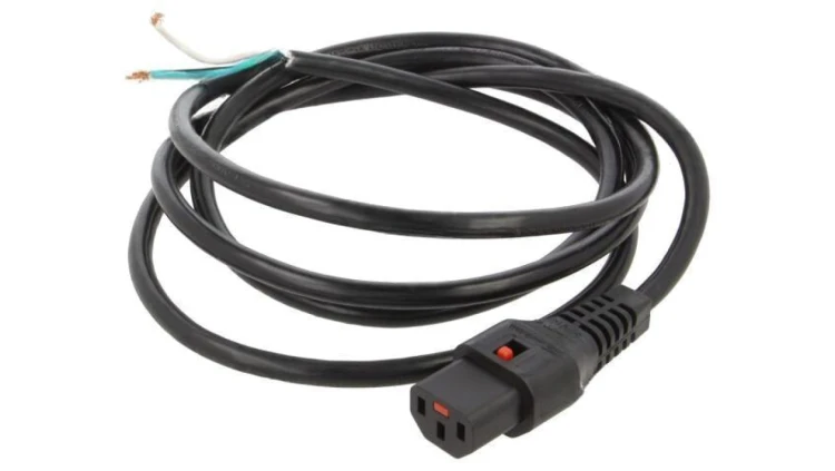 SCHAFFNER-820153 Kabel IEC C13 żeński 2m z blokadą IEC LOCK