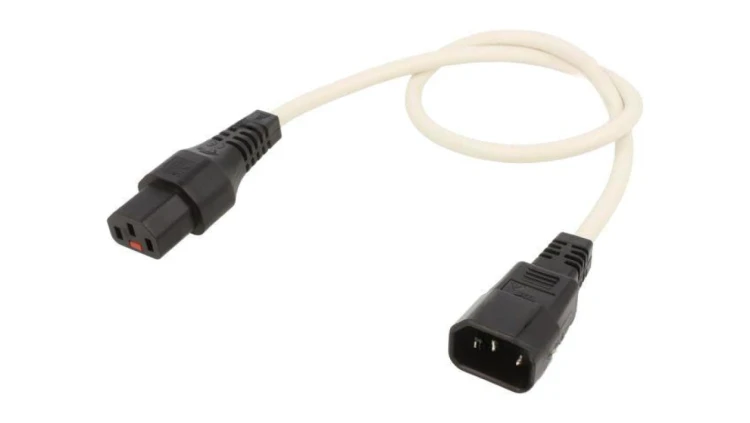 SCHAFFNER-820075 Kabel IEC C13 żeński, IEC C14 męski 0,5m z blokadą IEC LOCK