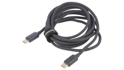 Kabel USB 2.0 USB C wtyk z obu stron 2m czarny tekstylny CAJY000701